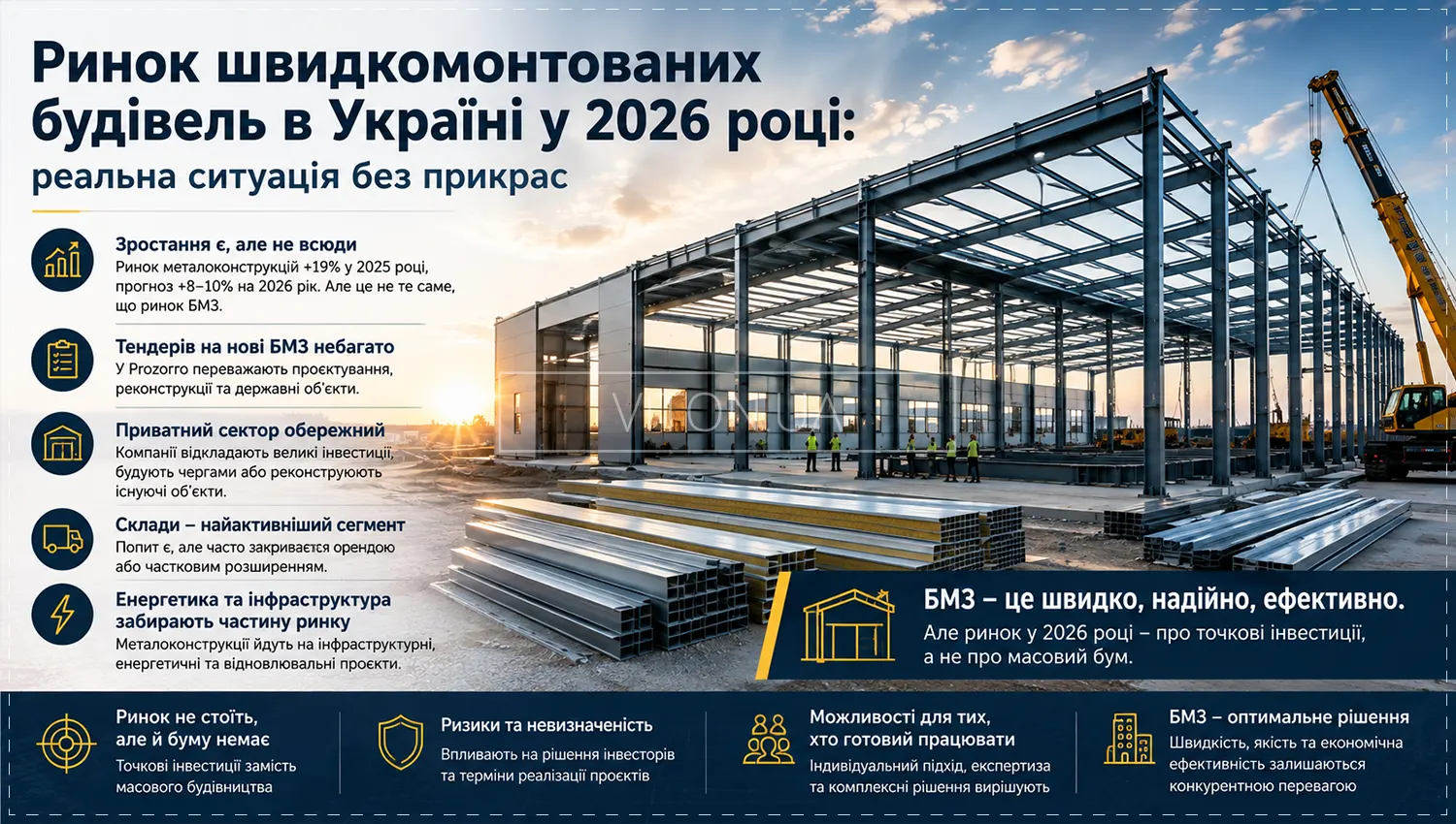 Ринок швидкомонтованих будівель в Україні у 2026 році: що відбувається насправді.